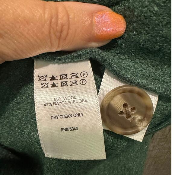 Joie Wool Blend Olive Green Work Coat Effortless Chic Boho Classic Casual - Picture 9 of 9